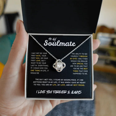 To My Soulmate - Love Knot Necklace - Gift Set - SLDDL0087 - Sunshine Letters Co
